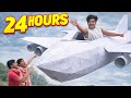 I Built The World’s Largest Paper Airplane 😱 | 24 Hours Giant Paper Plane Challenge @CRACKER X......