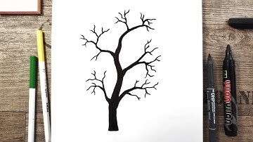 How to Draw Tree Silhouette Step by Step Easy Tutorial for Beginners