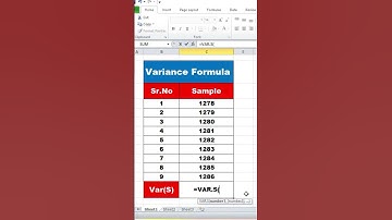 VAR.S Function in Excel | Sample Variance Explained#shorts #exceltips