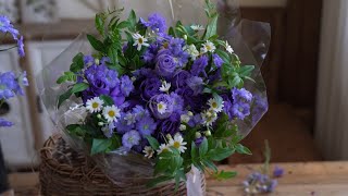 Romantic purple bouquet 🌸#flowers #flowergarden #healing #tutorial #bouquet 
