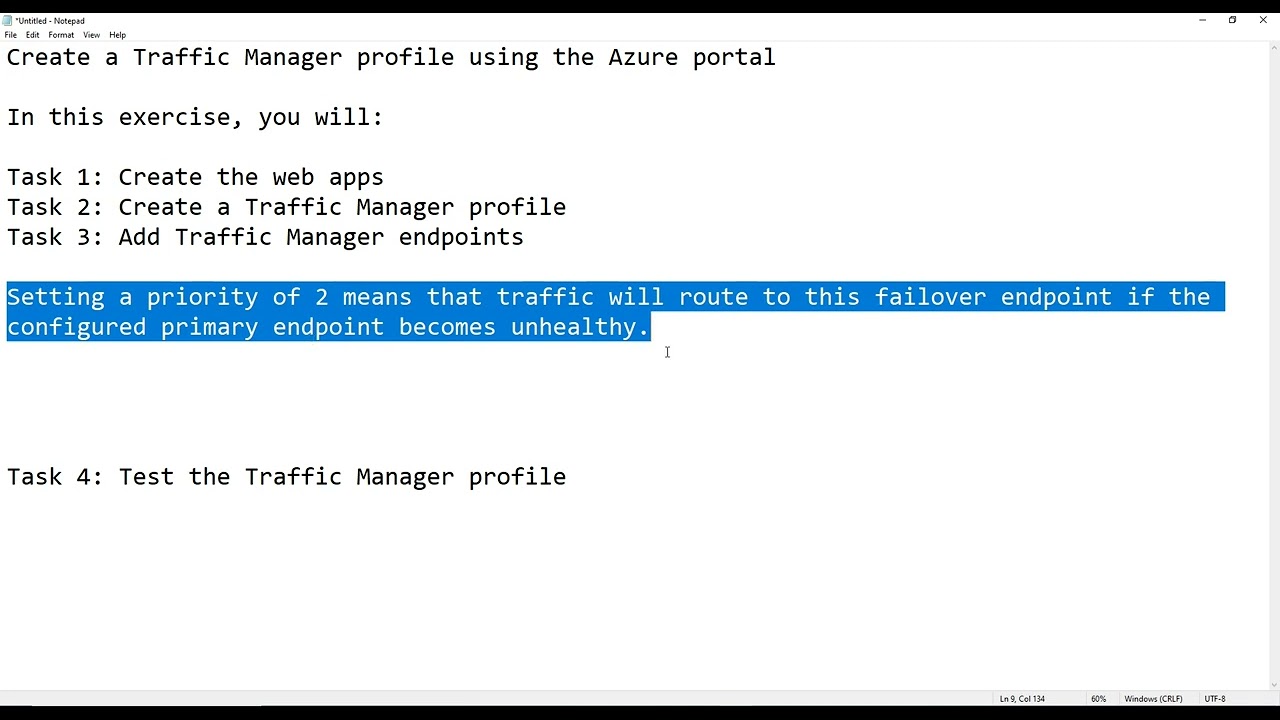 M04 Unit 6 Create a Traffic Manager profile using the Azure portal