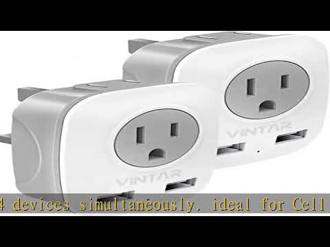 [2-Pack] UK Ireland Travel Plug Adapter, VINTAR International Power Adaptor with 2 USB, 4 in 1 Outl