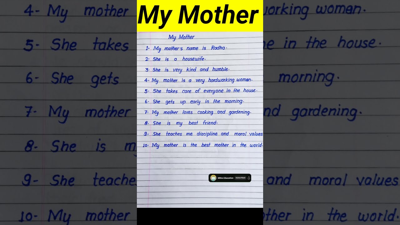 My Mother Essay In English On