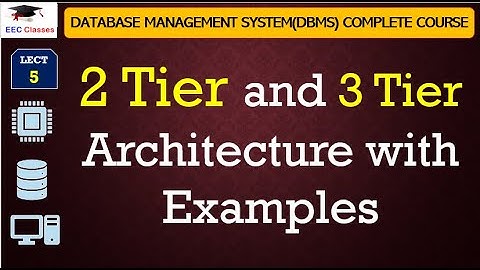 L5: 2 Tier and 3 Tier Architecture with Examples | Database Management System Lectures in Hindi