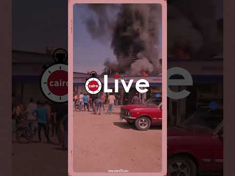 الدخان وصل السماء حريق هائل في معرض كاوتش بطنطا والحماية المدنية تتدخل