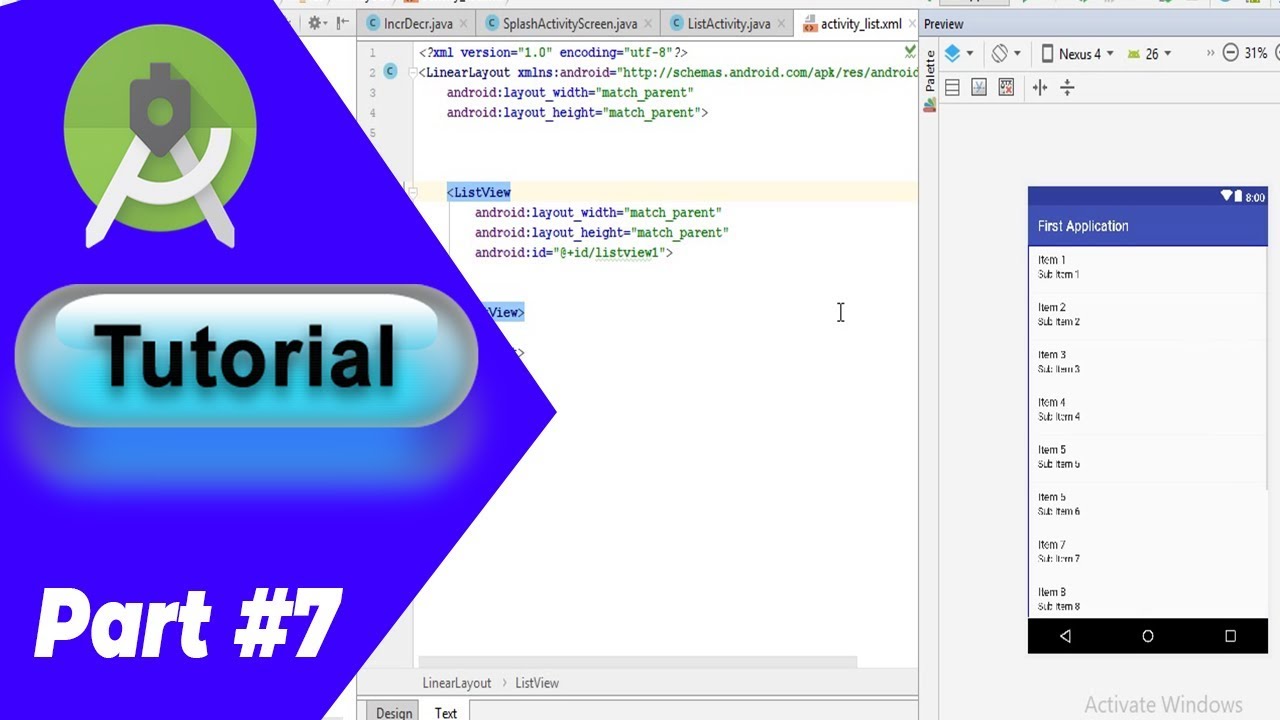 #7 Application Development Tutorial for Beginners | Android Studio ...