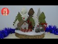 DIY Tutorial mini paesaggio natalizio in feltro - Mini Christmas village in felt