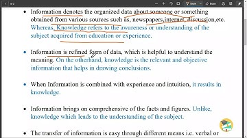 Difference between Knowledge and Information, Knowledge and Skills