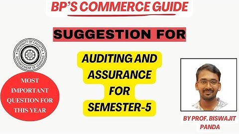 AUDITING AND ASSURANCE//SUGGESTION 2025//CALCUTTA UNIVERSITY//SEMESTER-5