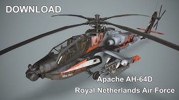 Apache AH 64D Royal Netherlands Airforce 3D Model