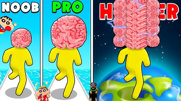 NOOB VS PRO VS HACKER IN BIG BRAIN RUN WITH SHINCHAN & CHOP