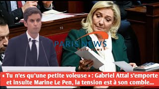 Pee Voleuse Gabriel Attal Semporte Et Insulte Marine Le Pen, La Tension Est À Son Comble...