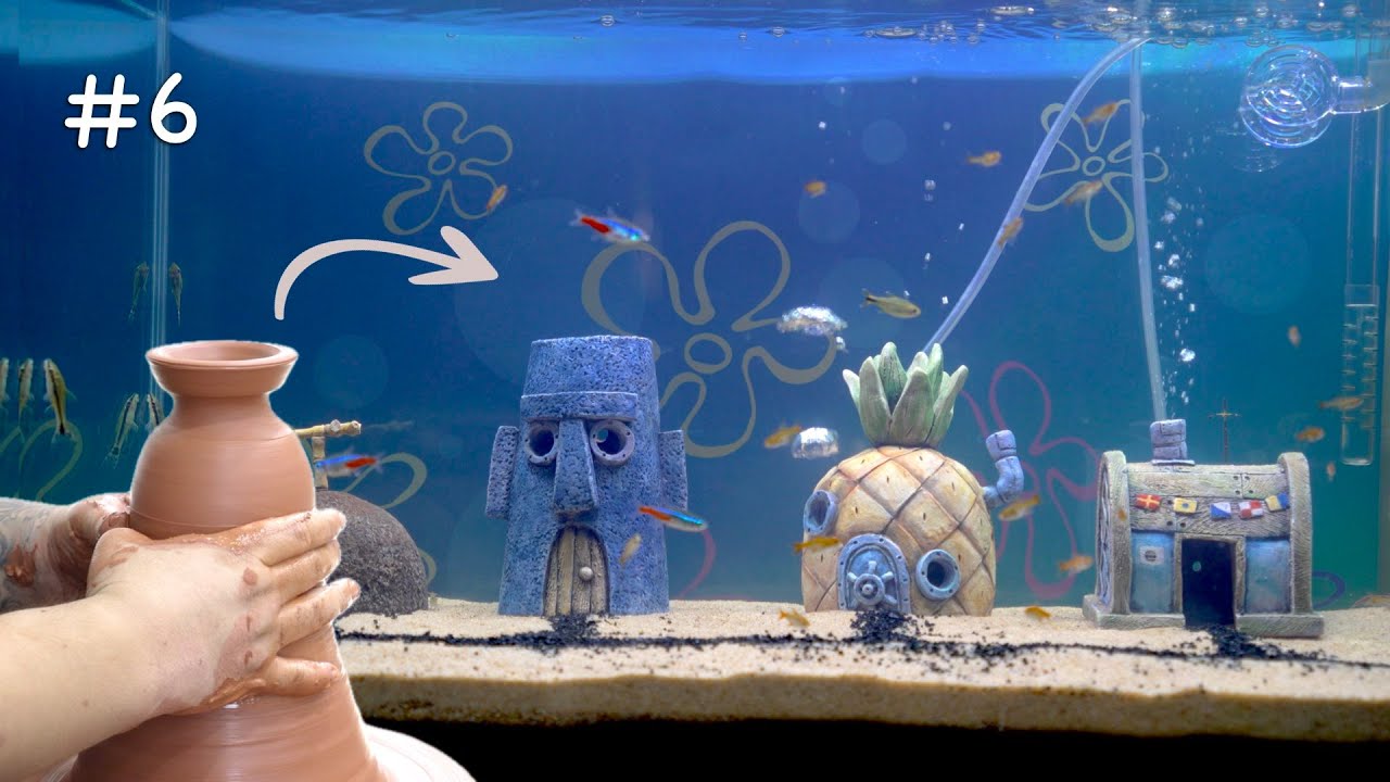 Making a Ceramic Spongebob Squarepants' Bikini Bottom in a Fish Tank!