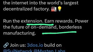 *3DOS-Network New Depin Project On SUI BlockChain ✅*- Same Like Grass &amp; NodePay -
