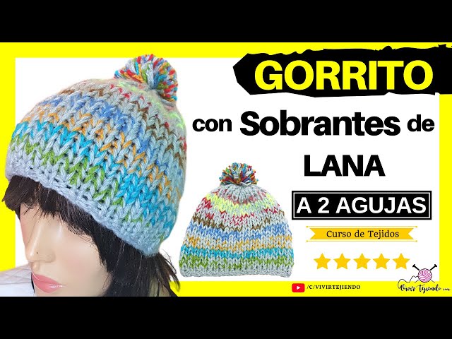 Gorro de lana mujer hecho a mano caído con calado en 3 colores