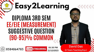Diploma 3rd Sem EE/EIE Suggestion (Measurement) | By David Das/Easy2Learning