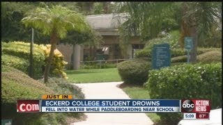18-year-old Eckerd College student drowns Friday while paddle boarding near Maximo Park