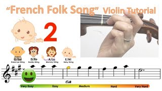French Folk Song sheet music & violin finger pattern tutorial | Easy Violin Song | HTP TV