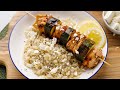 Keto greek chicken skewers with cauliflower rice