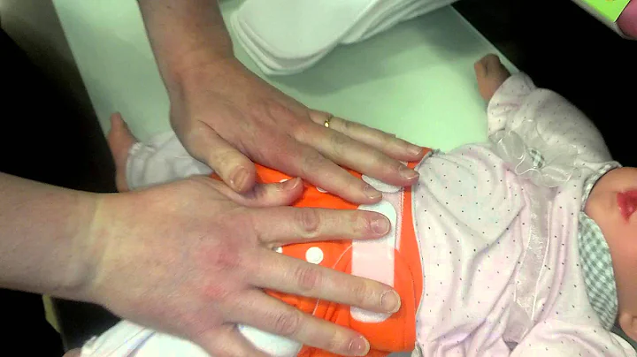 Colleen Fox owner of Basic Baby demonstrates cloth...