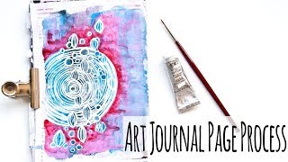 Mixed Media Art Journal Process - Gouache and Acrylic Paint Layers
