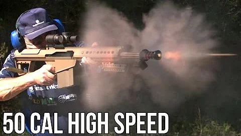 NEW BARRETT .50 CAL WORLD RECORD- 6 SHOTS in UNDER 1 SECOND on HIGH SPEED! Jerry Miculek HD