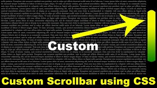 How to Create Custom Scrollbar in CSS, How to Customize Scrollbar, Web Designing, Cyber Warriors