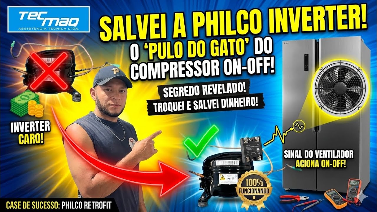 PHILCO SIDE BY SIDE PRF533ID, SAI COMPRESSOR INVERTER, ENTRA ON OFF. 