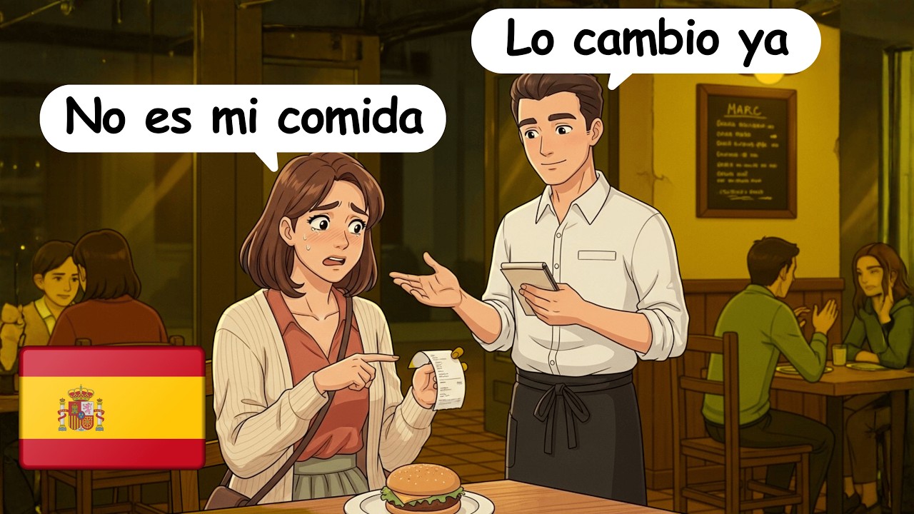 10 Simple Spanish Conversations (A1-A2) | Eating Out Real Dialogues