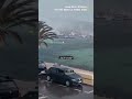 Una impresionante manga marina toca el puerto de Fornells en Menorca y causa daños leves