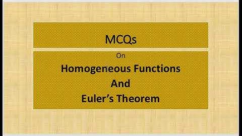 MCQs Homogeneous functions and Euler
