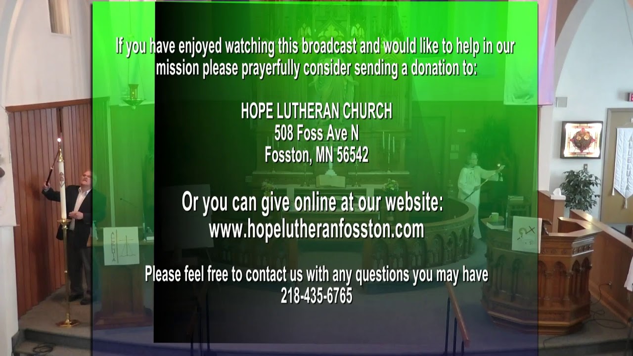 Hope Lutheran Church Fosston Live Stream YouTube