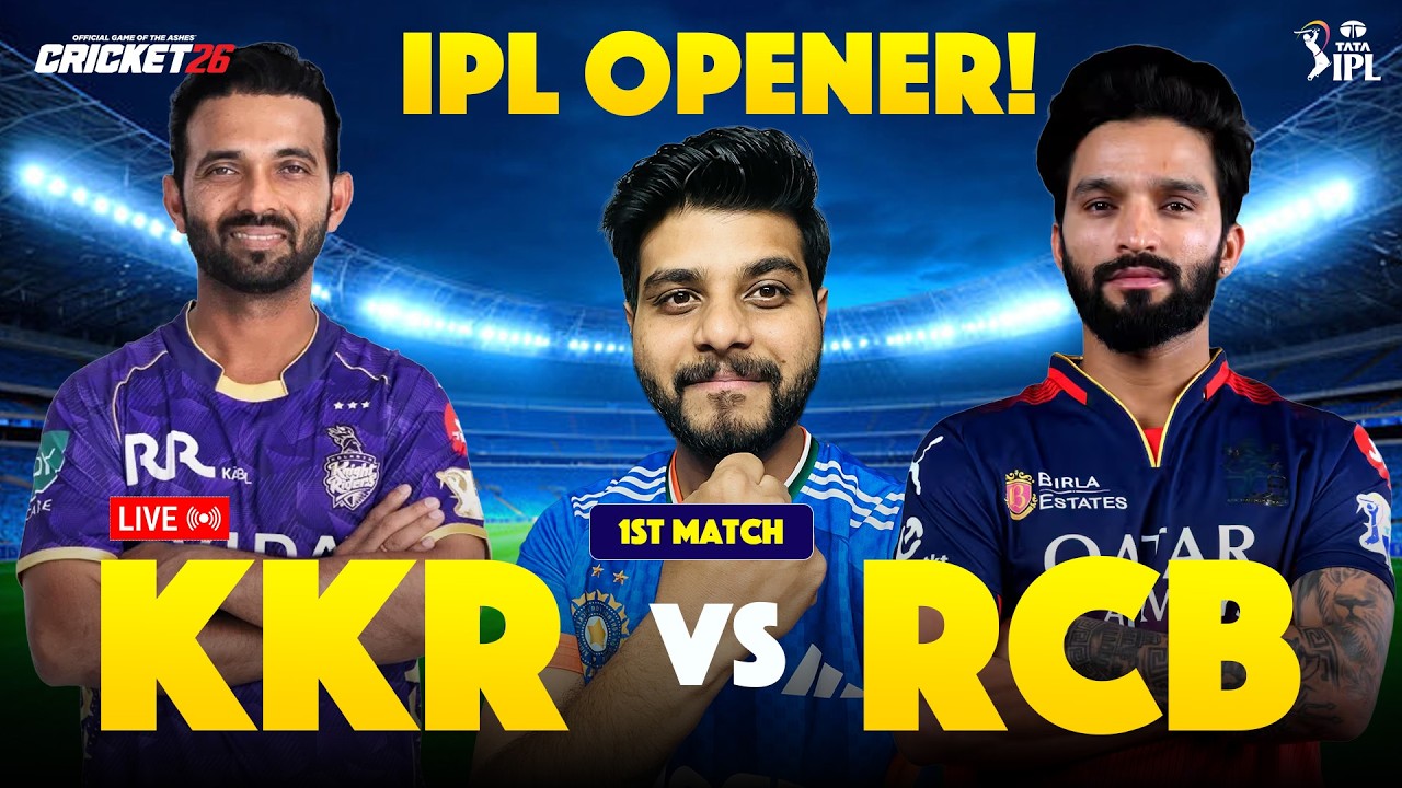 IPL 2025 Throwback! KKR vs RCB Opening Match Gameplay Live 🏏 | Road to IPL 2026 | Cricket 26 Live