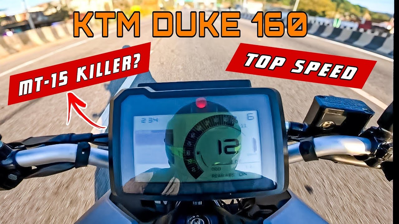 KTM Duke 160 Top Speed Test🔥Can It Beat MT-15? 