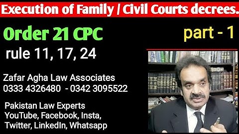 Execution of Family / Civil courts decrees : CPC : Order 21 rules 11, 17, 24