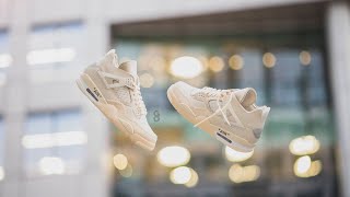 Off-White™ x Air Jordan 4 Sail Closer Look