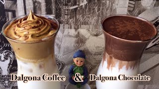 Dalgona Coffee and Dalgona Chocolate | How to make Dalgona Coffee and Dalgona Chocolate at Home