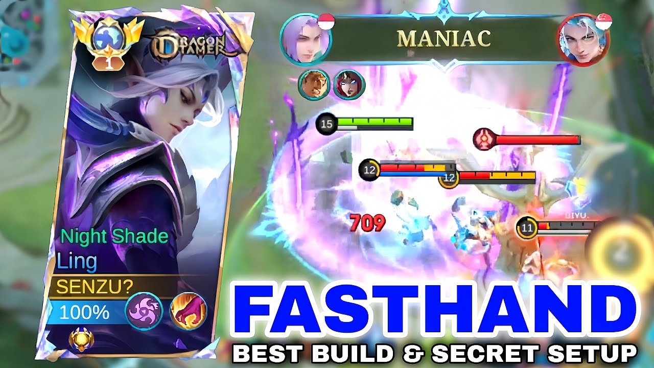 LING FASTHAND BEST ONE SHOT BUILD & SECRET SETTING FOR EASY TAKE ALL SWORD - Ling Mobile Legends