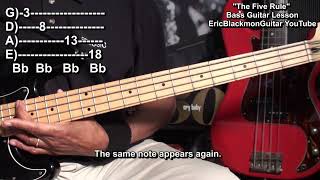The FIVE RULE Helps To Locate Identical Pitches Up The Bass Guitar Fret Board! @EricBlackmonGuitar