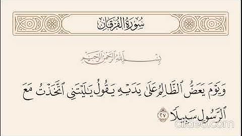 ﴿  يَا لَيْتَنِي اتَّخَذْتُ مَعَ الرَّسُولِ سَبِيلًا﴾[ الفرقان: 27]سورة : الفرقان - Al-Furqān