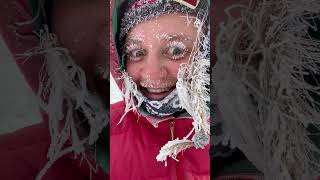 Extreme Cold Freezes Woman's Lashes After Skiing