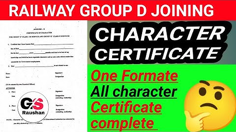 Railway Group D  me Character certificate kaise banaye🤔