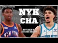New York Knicks vs Charlotte Hornets Full Game Highlights | Nov 18 | 2024 NBA Season