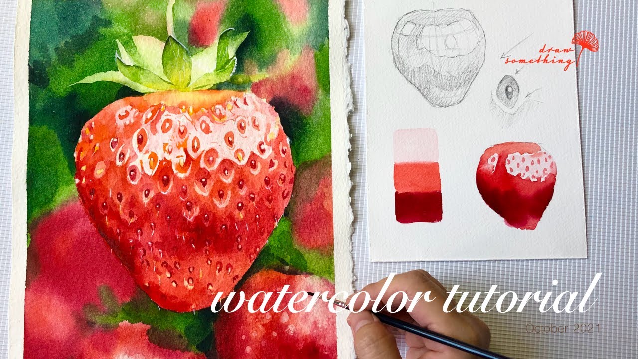 Cách Vẽ Trái Dâu Như Thật Bằng Màu Nước/ Watercolor Realistic Strawberry -  Youtube