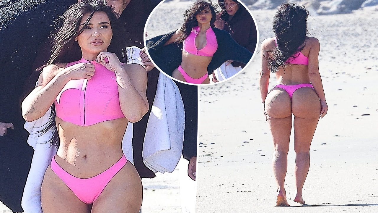 Kim Kardashian Bares Her Whole Booty In Bubblegum Pink Thong Bikini kim-kardashian-bares-her-whole-booty-in-bubblegum-pink-thong-bikini