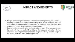 SIH 2026 | AI-Powered Automatic Block Planning for Indian Railways | Team Tech Titans (SIH26027) screenshot 5