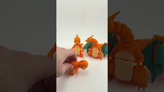 Articulated 3D Printed Charizard Evolution! 🐉🔥 #3dprinting #shorts #pokemon