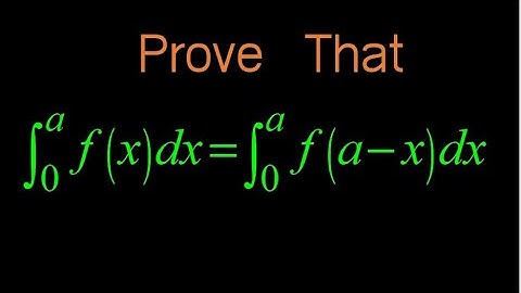Proof formula Integral f(x)dx from 0 to a