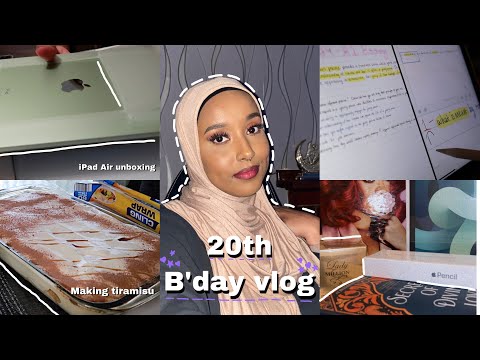 20th BIRTHDAY VLOG - iPad air unboxing, making tiramisu...