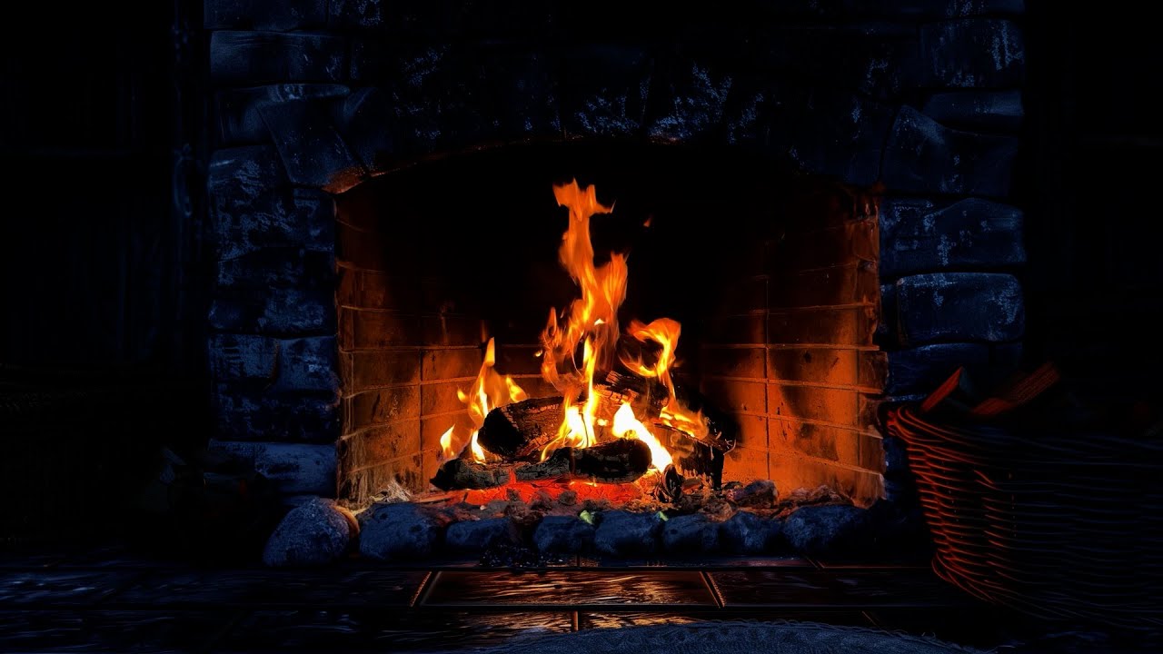 Горящий камин 12 часов 🔥 Потрескивающие звуки огня (БЕЗ музыки)